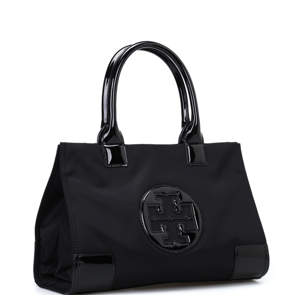 Tory Burch Ella black nylon patent mini tote bag New Without Tags - Picture 7 of 7